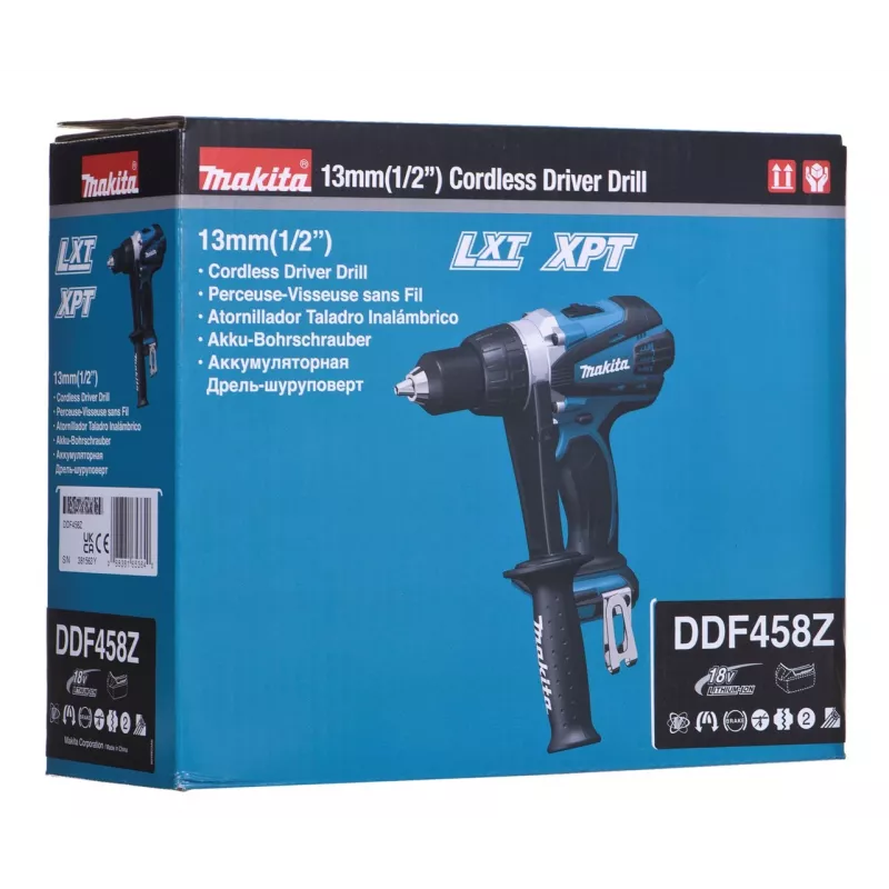 MAKITA. AVVITATORE A BATTERIA 18V DDF458Z 91/58Nm, senza batteria e caricabatterie