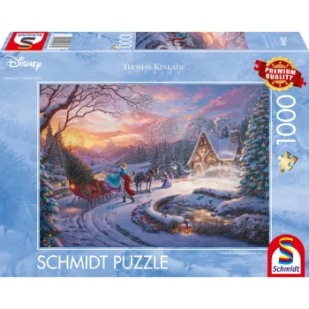 Thomas Kinkade Studios: Disney Dreams Collection - Cinderella Bringing Home the Tree, puzzle 1000 pezzi