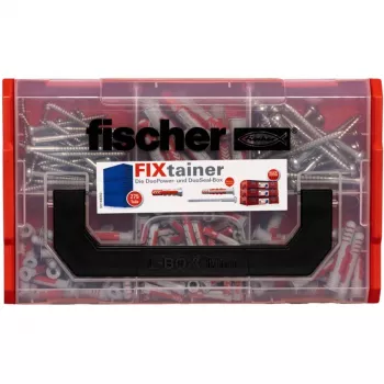 FixTainer - DUOPOWER & DUOSEAL + viti, tasselli grigio chiaro/rosso, 275 pezzi