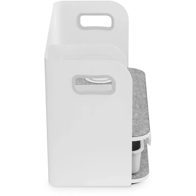 Organizer da scrivania Digitus con caricabatterie Qi acciaio grigio bianco 1 cassetto