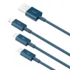 Cavo USB 3in1 Baseus Superior Series, USB a Micro-USB / USB-C / Lightning, 3,5 A, 1,5 m (blu)