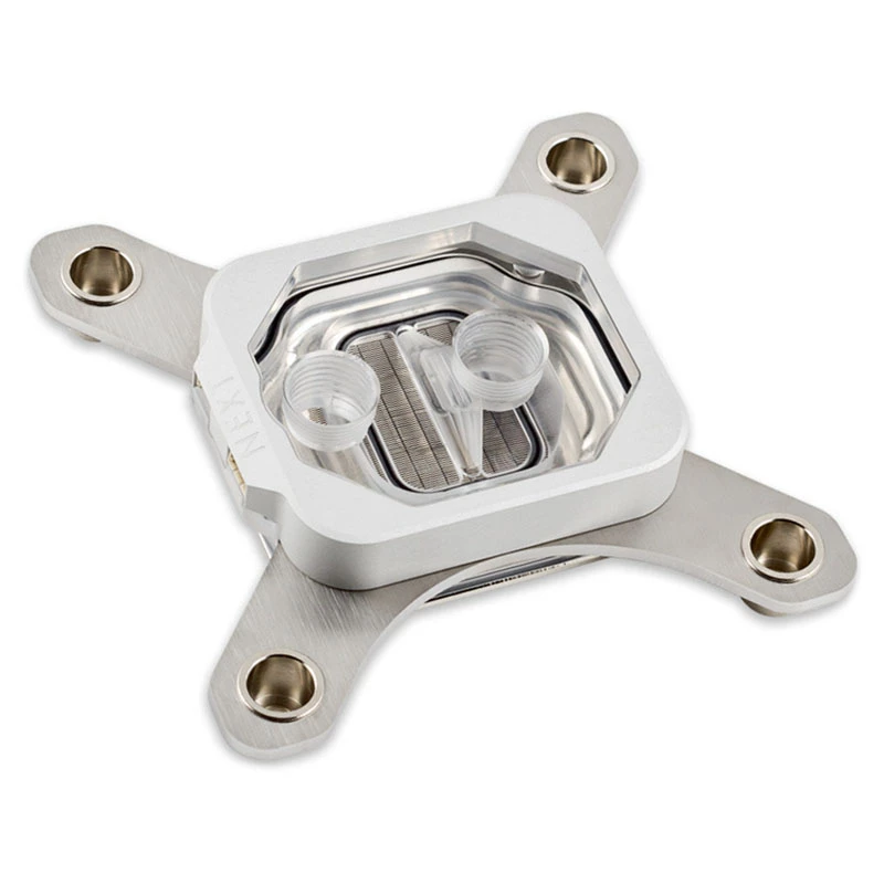 Water block Aqua-Computer 21801 — acrilico/alluminio/nichel, 98×98×22 mm