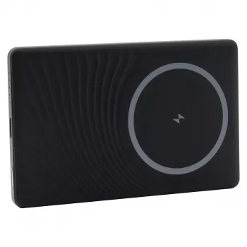 Powerbank RealPower PB-5000 MAG 5000 mAh, ricarica wireless, USB-C, 20 W, nero
