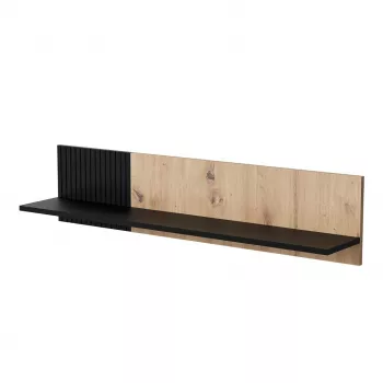 Mensola a sospensione Cama Meble MERCI 110x20x25 cm, da parete, truciolare, nero/rovere artisan