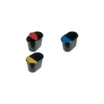 Cestino per rifiuti Helit Duo - capacità 29 l - ovale - altezza 350,0 mm x larghezza 445,0 mm