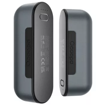 Scaldamani ricaricabile Ocoopa UT2S-GY, alluminio, 2×5000mAh, 4 livelli di riscaldamento, 3h di ricarica, fino a 8h, grigio
