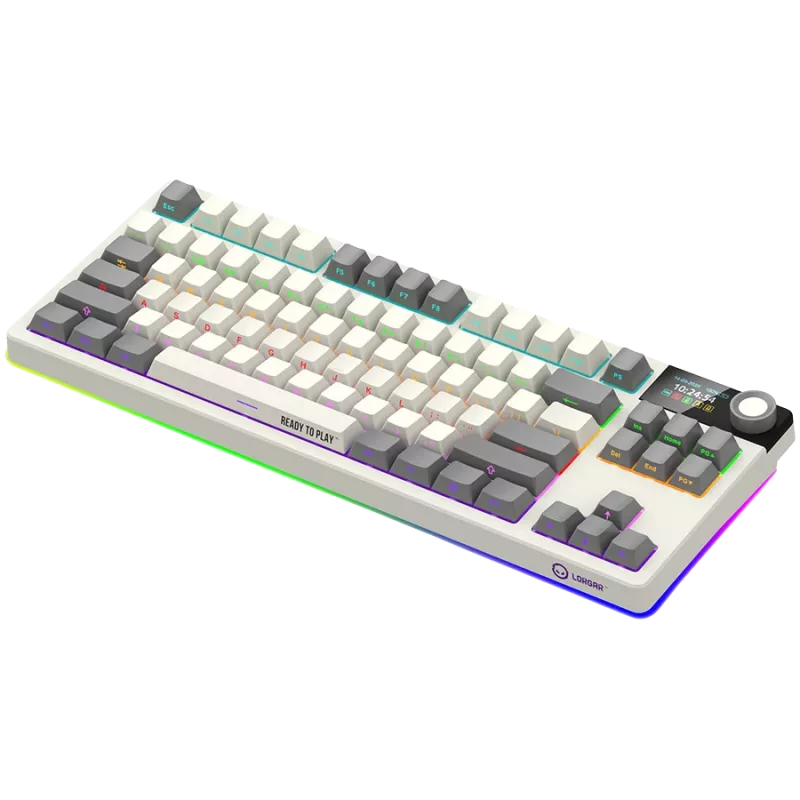 LORGAR KBP70TKLW, tastiera da gaming meccanica TKL wireless Pro, beige, layout EN