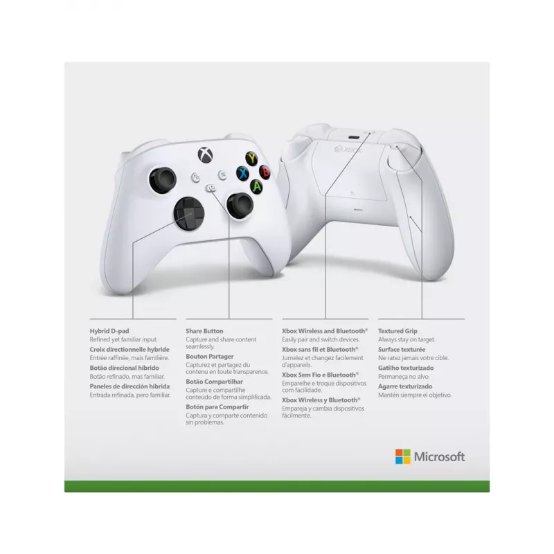 Microsoft Xbox Wireless Controller - game pad - wireless - Bluetooth - robot bianco - per PC, Microsoft Xbox Series X, Microsoft Xbox Series S, Micros