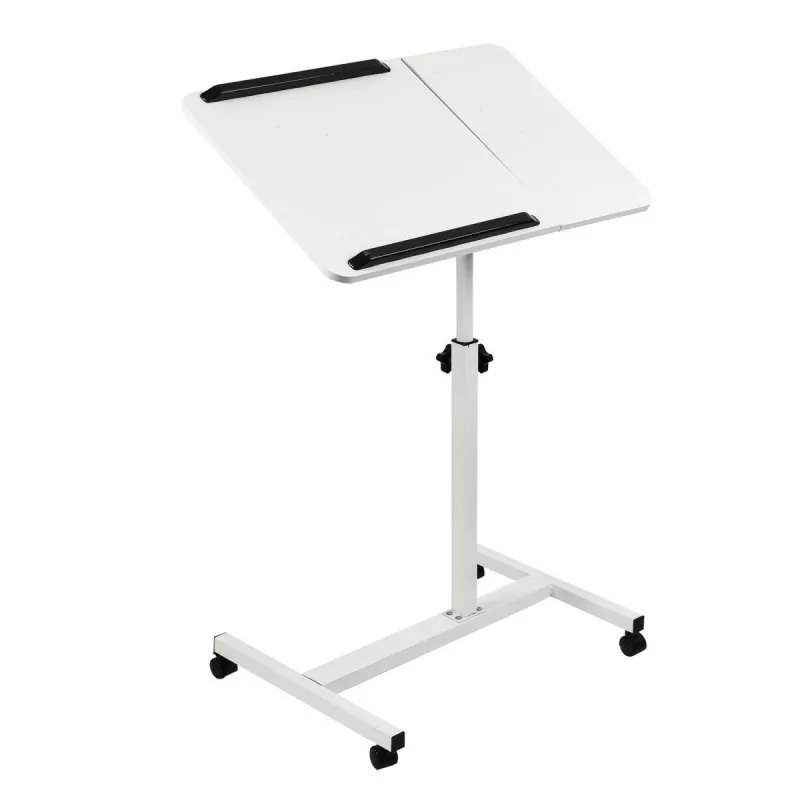 Maclean supporto mobile per scrivania/laptop, bianco, regolazione in altezza 59-89 cm, max 30 kg, MC-121 W