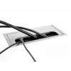 Passacavo DeLOCK per montaggio a tavolo con spazzola 80x80x28 mm argento
