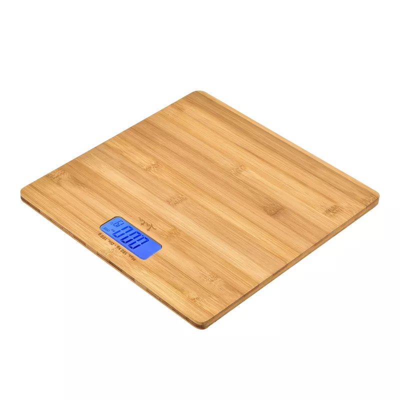 Jata HBAS1489 bilancia pesapersone elettronica, 180 kg, graduazione 100 g, piattaforma in bambù pressato, display LCD