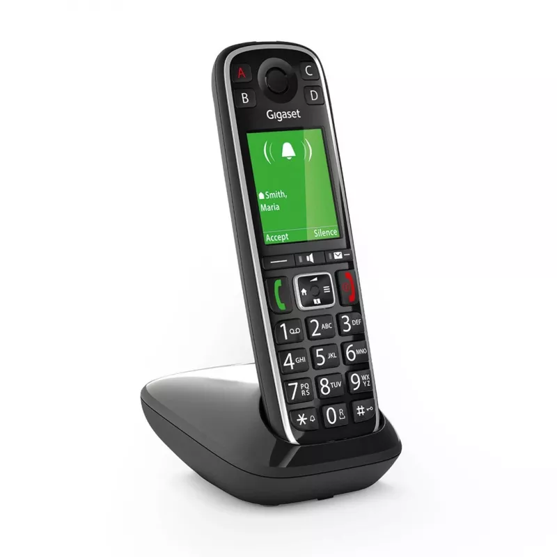 Telefono analogico/DECT Gigaset E720 con identificazione del chiamante nero
