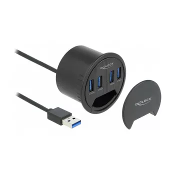 Hub USB DeLOCK 64153 Type-A 5000 Mbit/s nero
