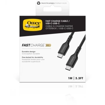 Otter Products OtterBox - Cavo USB - USB-C a 24 pin (M) su USB-C a 24 pin (M) - USB 2.0 - 3 A - 1,0 m - nero (78-81356)