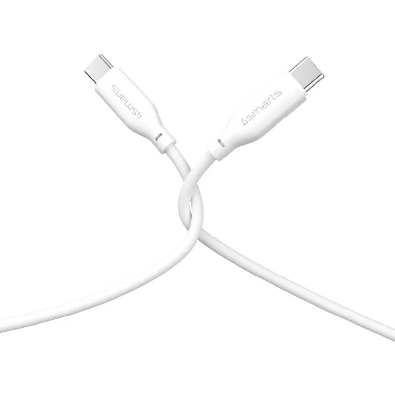 Cavo in silicone USB-C / USB-C 4smarts High Flex 60W 1,5m bianco
