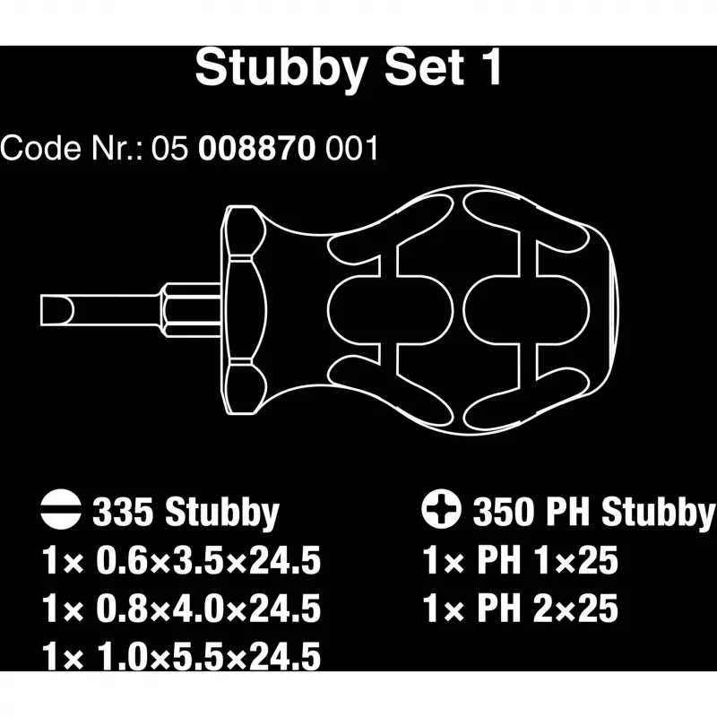Cacciavite Wera Stubby Set 1