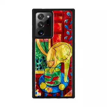 Custodia per cellulare iKins per Samsung Galaxy Note 20 Ultra — design gatto pesce rosso