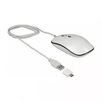 Mouse DeLOCK 12532 office ambidestro USB Type-A ottico 3200 DPI