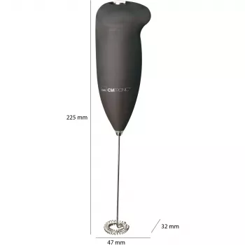 Clatronic MS 3089 Montalatte a batterie, nero/acciaio inox