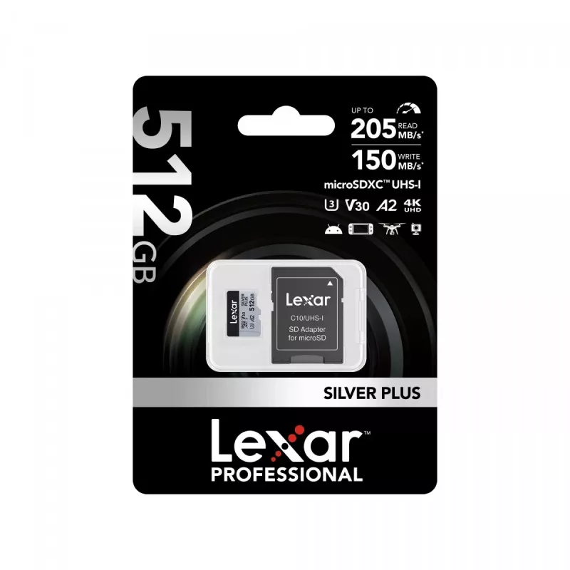 Memoria flash Lexar 512 GB UHS-I microSDXC SILVER PLUS