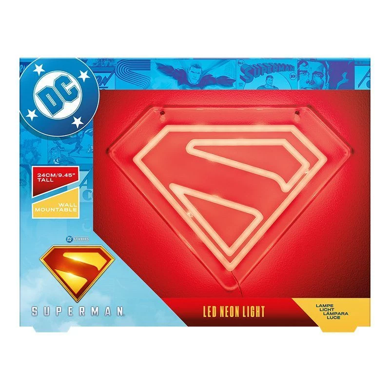 Luce neon LED da parete Paladone Superman PP14478SMTVN, targa da parete decorativa