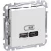 Presa a parete Schneider Electric WDE002983 con porte USB-A e USB-C, Power Delivery, bianco
