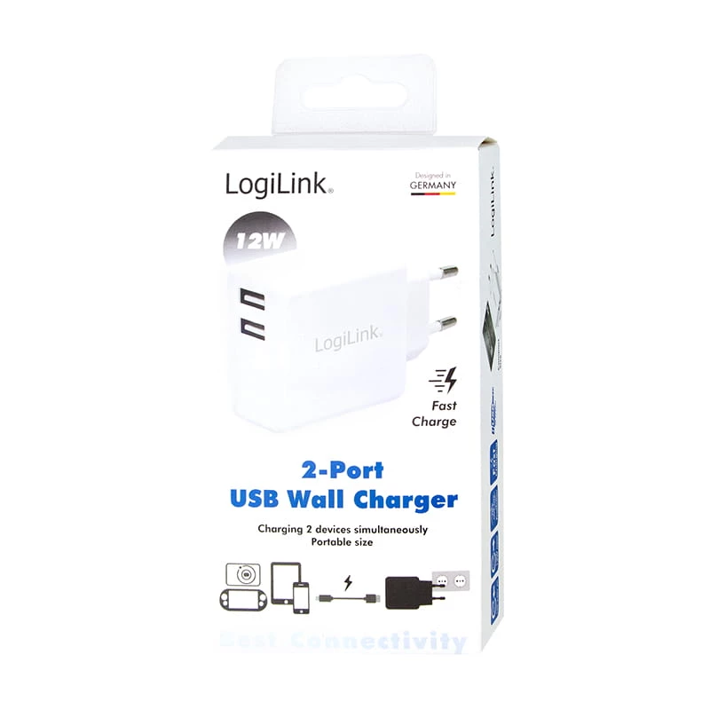 LogiLink alimentatore - 12 Watt - 2,4 A - 2 porte di uscita (USB)