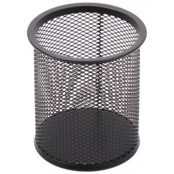 Astuccio portapenne Forpus, rotondo, nero, vuoto, metallo perforato 1005-014