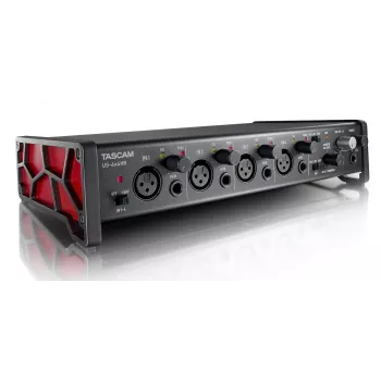 Interfaccia audio Tascam US-4X4HR – 4x XLR combo, 4 uscite analogiche, preamplificatore microfono 56 dB, 192 kHz, USB 2.0, desktop, nero