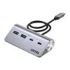 Hub USB Unitek H1337AGY01 – 4 porte (2×USB-C, 2×USB-A), fino a 5 Gbit/s per porta, alluminio, argento
