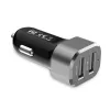 Caricabatterie da auto 2x USB 2,4A alluminio