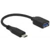 Cavo USB DeLOCK USB 3.1 Gen 2 Type-C/Type-A 0,1 m nero