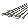 Set 3x cavo Green Cell GC Ray Lightning 200 cm con illuminazione LED bianca, ricarica rapida Apple 2.4A