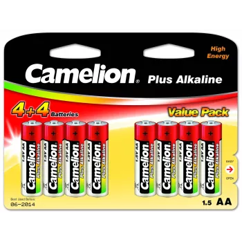Batterie alcaline CAMELION AA LR6 Plus — confezione da 8, AA (LR6)