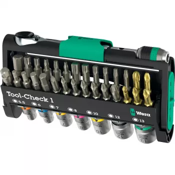 Wera Tool-Check 1 acciaio inox 1 testa a cricchetto nero verde