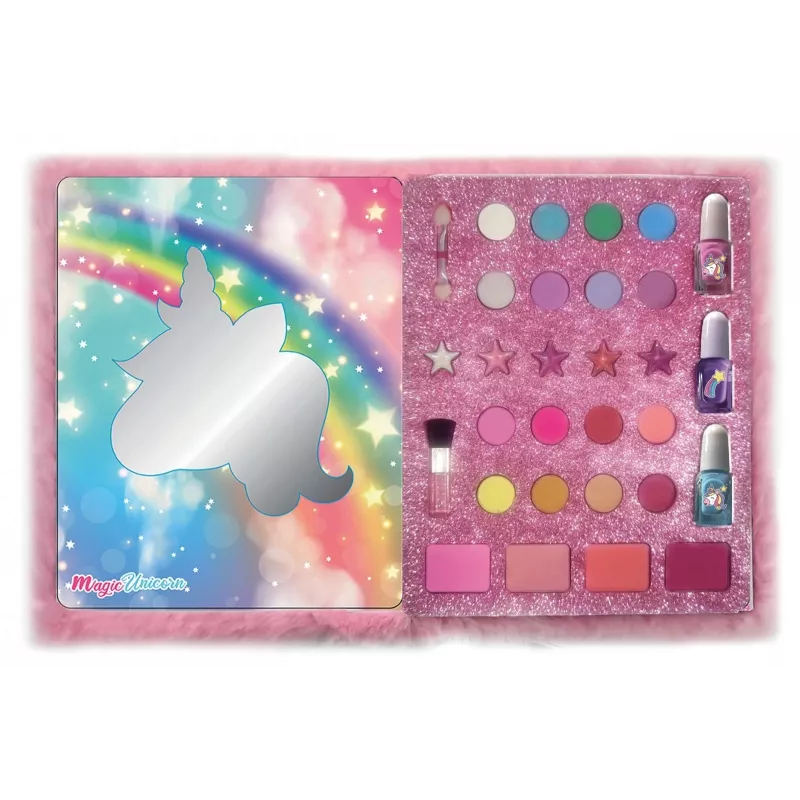 Quaderno con copertina unicorno peluche, Clementoni – stile diario make-up