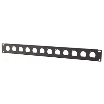 Pannello rack 1U Lanview modello LVR1U-12D-BL con 12 aperture per moduli Keystone, nero