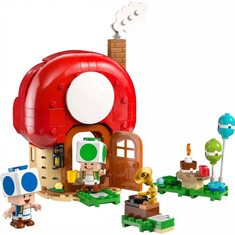 Set LEGO Super Mario Party im Toad-Haus 72041 con funzioni di gioco interattive