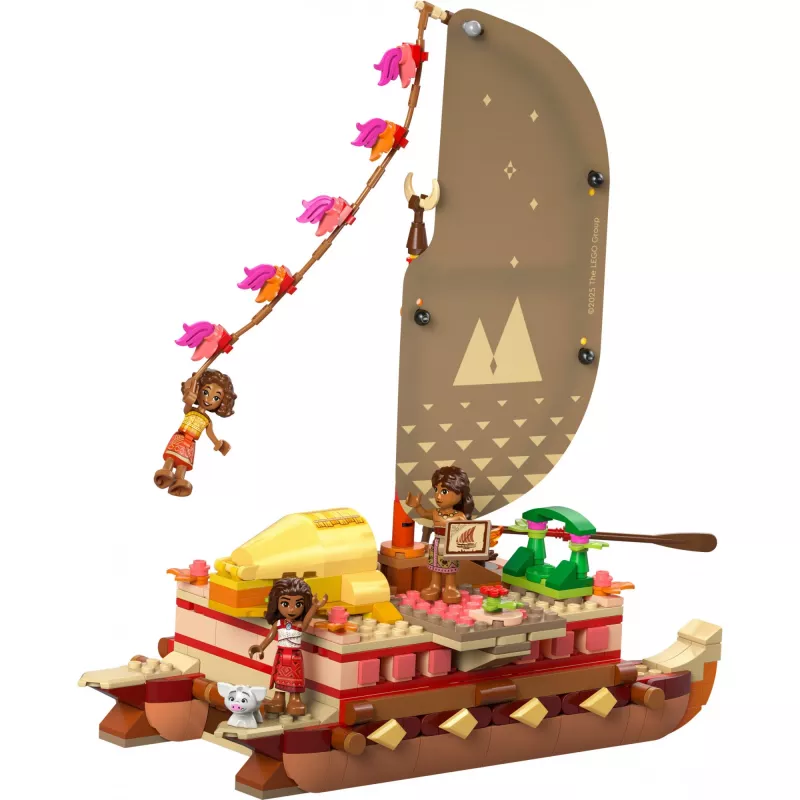 LEGO Disney 43270 La canoa dell'avventura di Moana, 529 pezzi, 3 minifigure, 6+