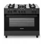 Ravanson KWGE-K90 cucina a gas ed elettrica, vetro nero