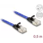 Cavo di rete DeLOCK RJ45 piatto Cat.6A 0,5 m blu