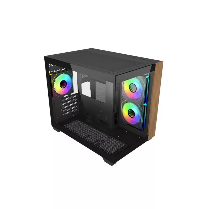 Case per PC Cooler Master Elite 481 Wood — mATX a doppia camera con design in legno naturale e due pannelli in vetro temperato