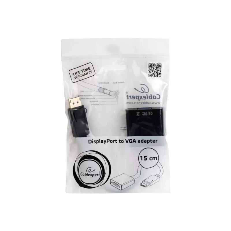 Adattatore DisplayPort a VGA nero