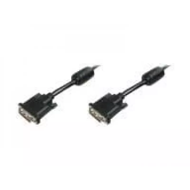 DIGITUS - cavo DVI - Dual Link - DVI-D (M) - DVI-D (M) - 5,0 m - stampato, viti zigrinate - nero (AK-320101-050-S)