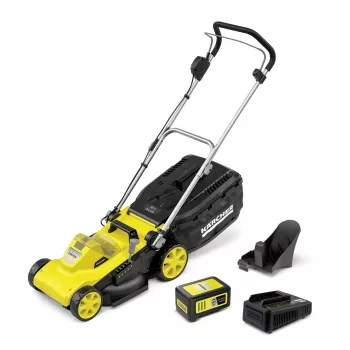 Tosaerba a spinta Karcher LMO 3-18, batteria 18 V, larghezza di taglio 340 mm, per fino a 350 m², altezza 25–60 mm