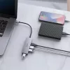 Hub USB Aukey CB-H36 — 4 porte USB 3.2 Gen 1 Type-A, host USB 2.0, 5000 Mbit/s, alluminio argento