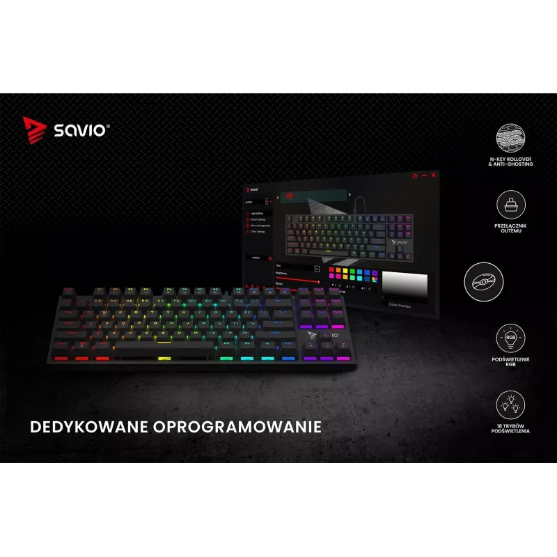 Tastiera meccanica RGB Tempest X2 Outemu Red Savio Savgk-tempest X2 Red