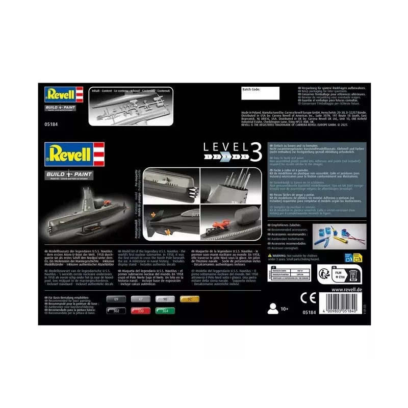 Modello in plastica nave REVELL U.S.S. Nautilus scala 1:305, kit 05184