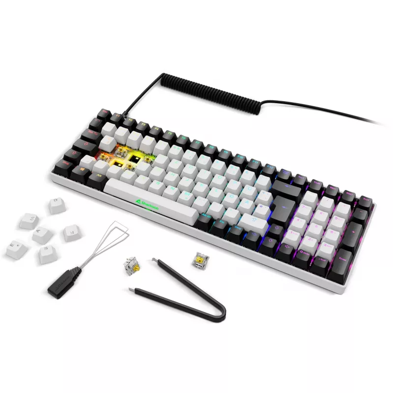 Sharkoon SKILLER SGK50 S2 bianca layout DE tastiera Gateron Yellow