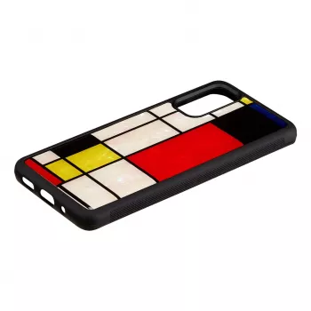 Custodia protettiva iKins per Samsung Galaxy S20, nera design Mondrian